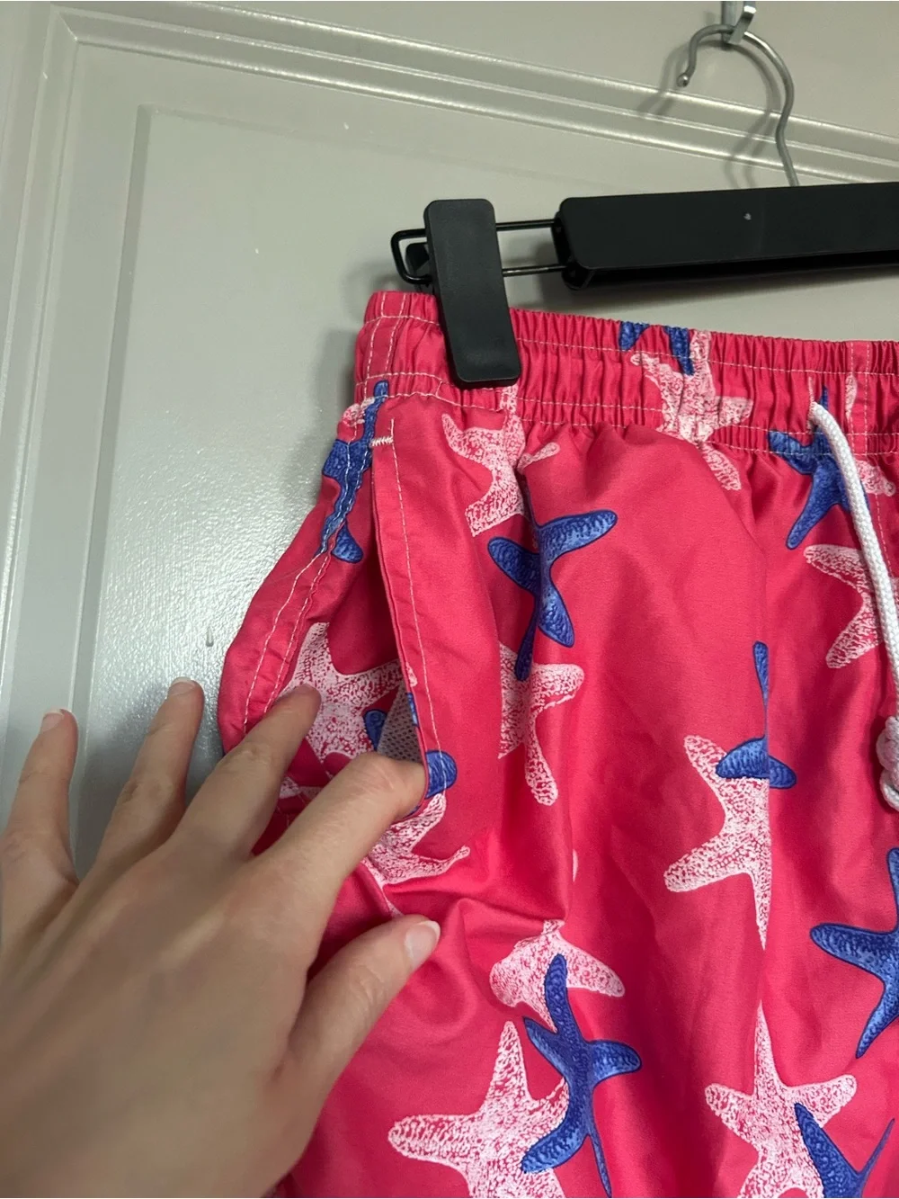 Set of 2 Men's Coral Pink Starfish and Paisley SwimTrunks by 98 Coast Ave